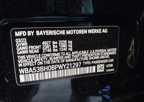 2023 BMW 530 I z USA, uszkodzony, nr VIN WBA53BH08PWY21297